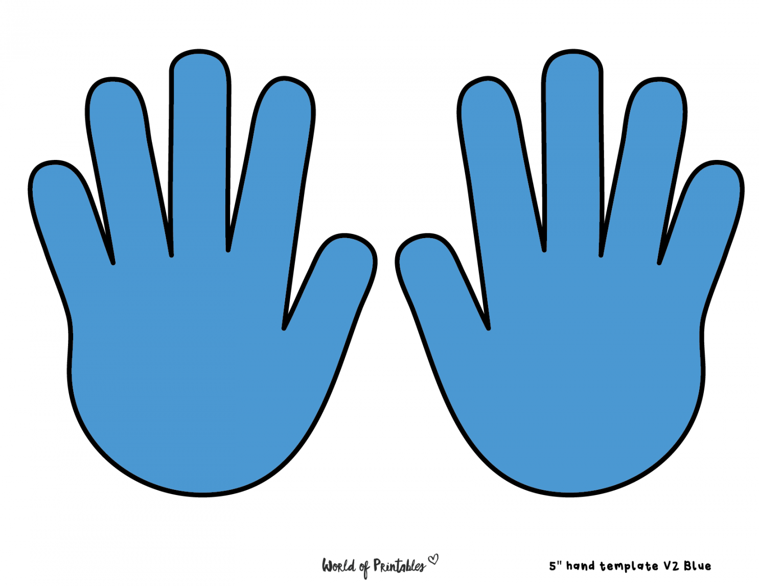 Hand Outline Printable Templates - World of Printables - FREE Printables - Hand Cut Outs