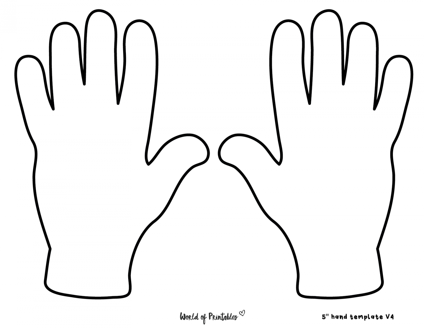Hand Outline Printable Templates - World of Printables - FREE Printables - Hand Cut Out
