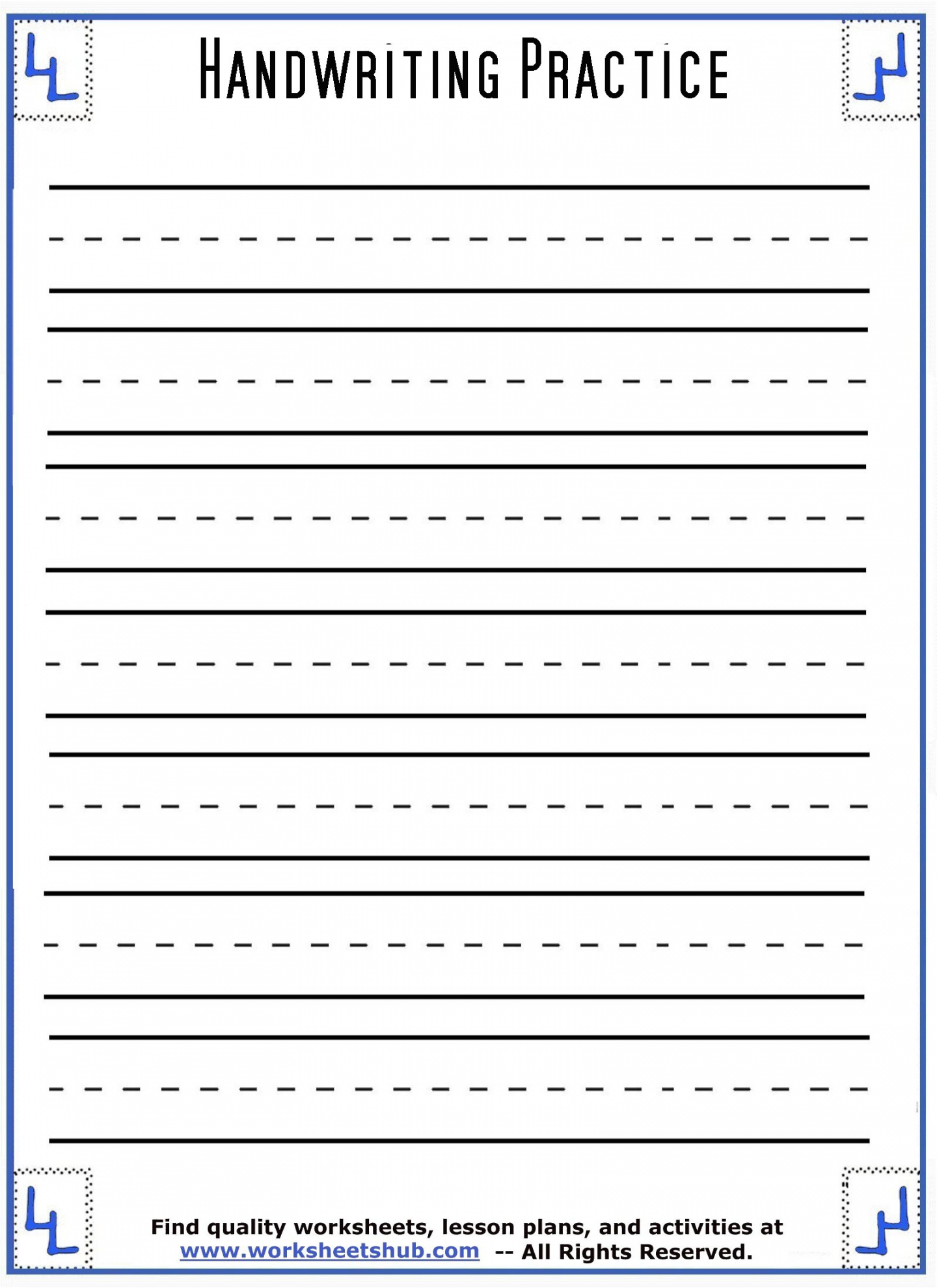 Handwriting Sheets:Printable -Lined Paper - FREE Printables - Lined Handwriting Paper Printable