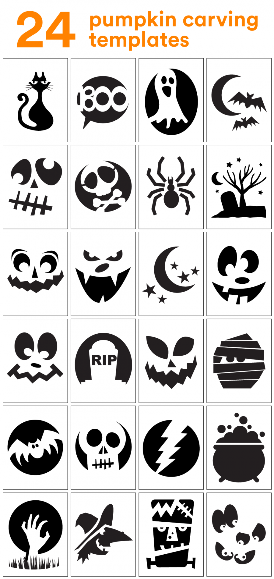 How to Carve the Coolest Pumpkin on the Block (Carving Stencils  - FREE Printables - Pumpkin Templates