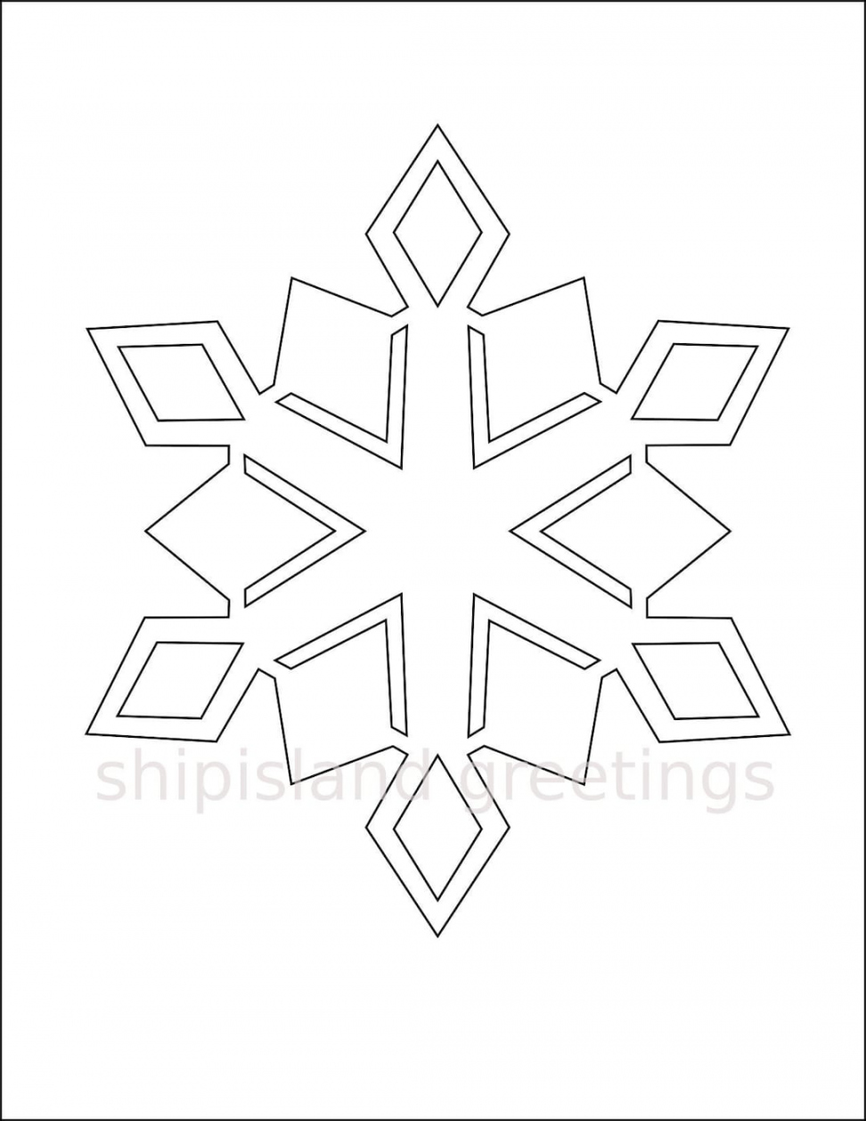 inch Snowflake Template-Printable Snowflake-Winter - Etsy Nederland - FREE Printables - Printable Snowflake Cutouts