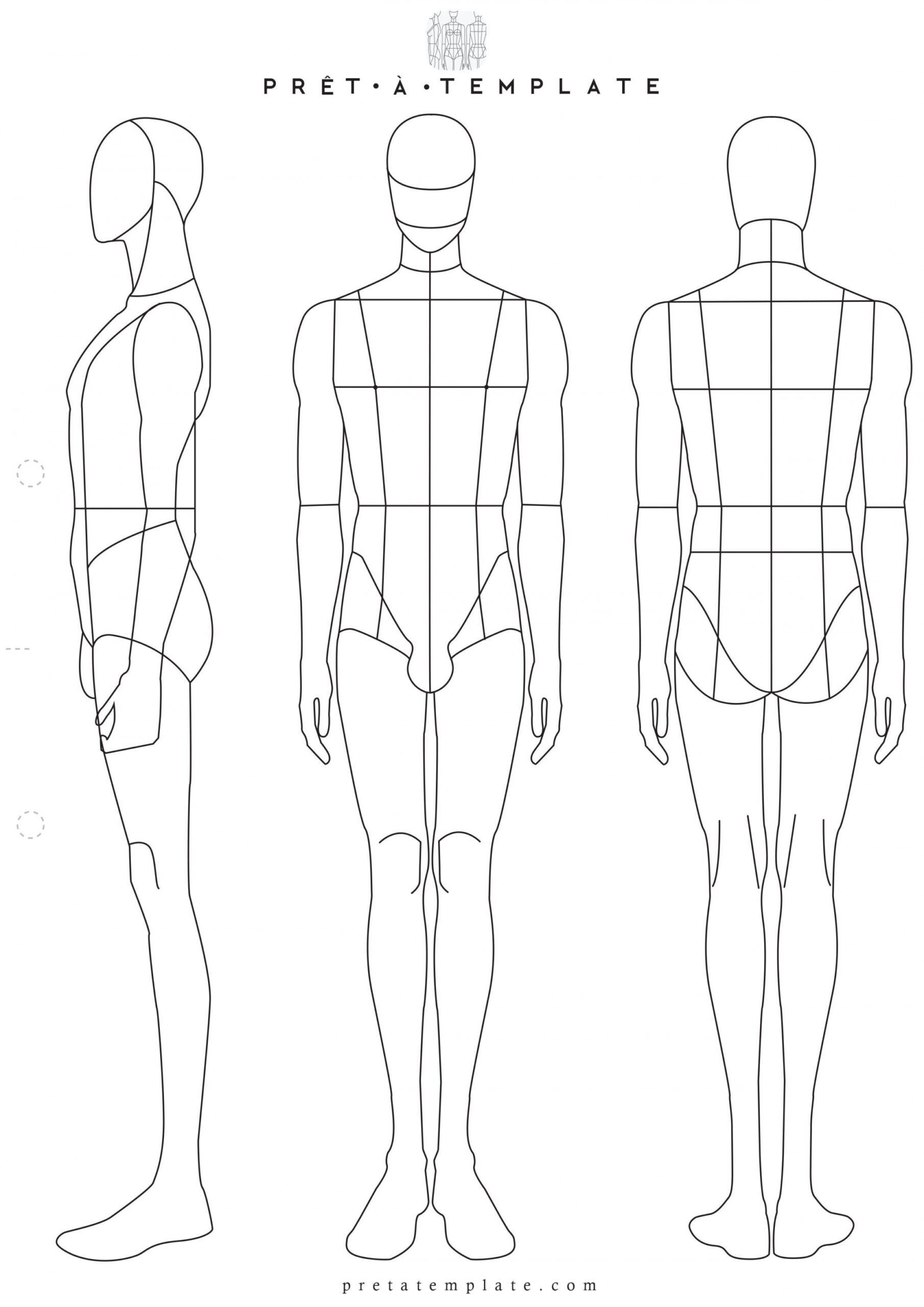 Man male body figure fashion template (D-I-Y your own Fashion  - FREE Printables - Man Template