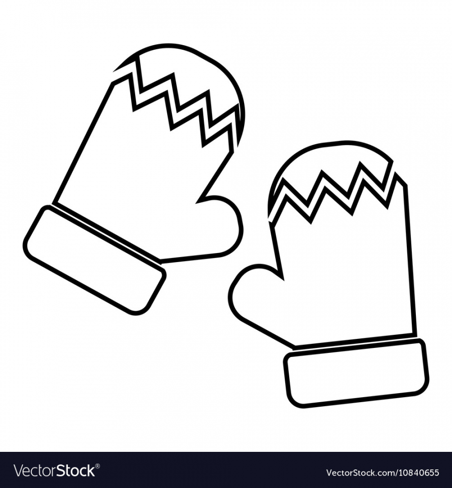 Mittens icon outline style Royalty Free Vector Image - FREE Printables - Mittens Outline