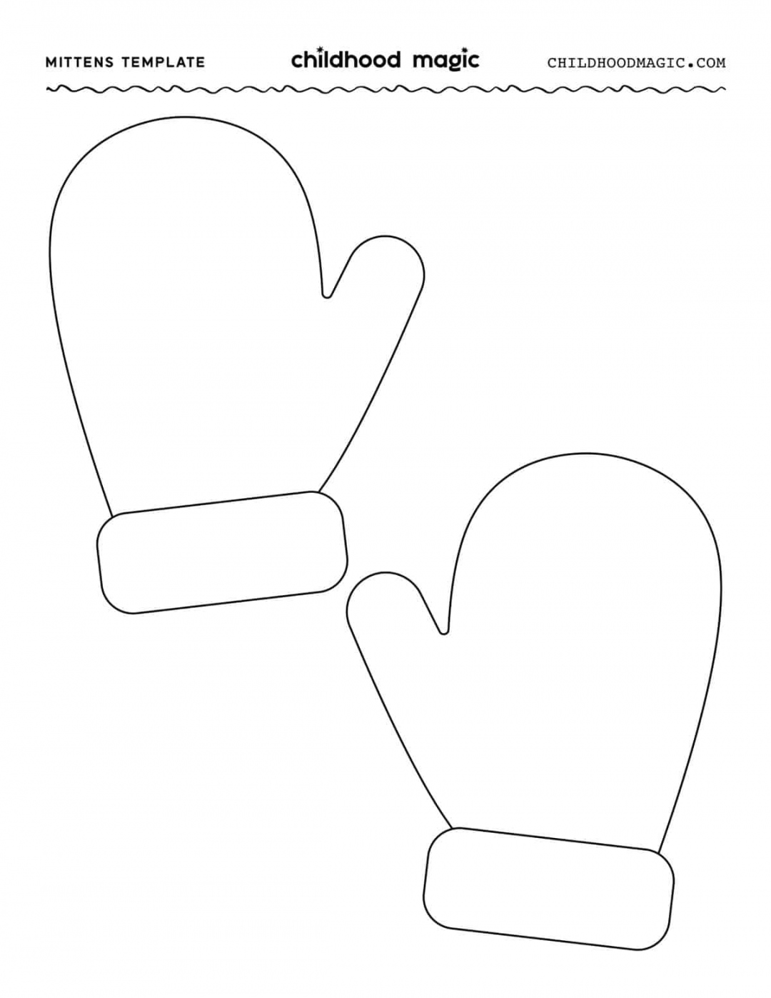 Mittens Template - Free Printable - Childhood Magic - FREE Printables - Mitten Cut Out