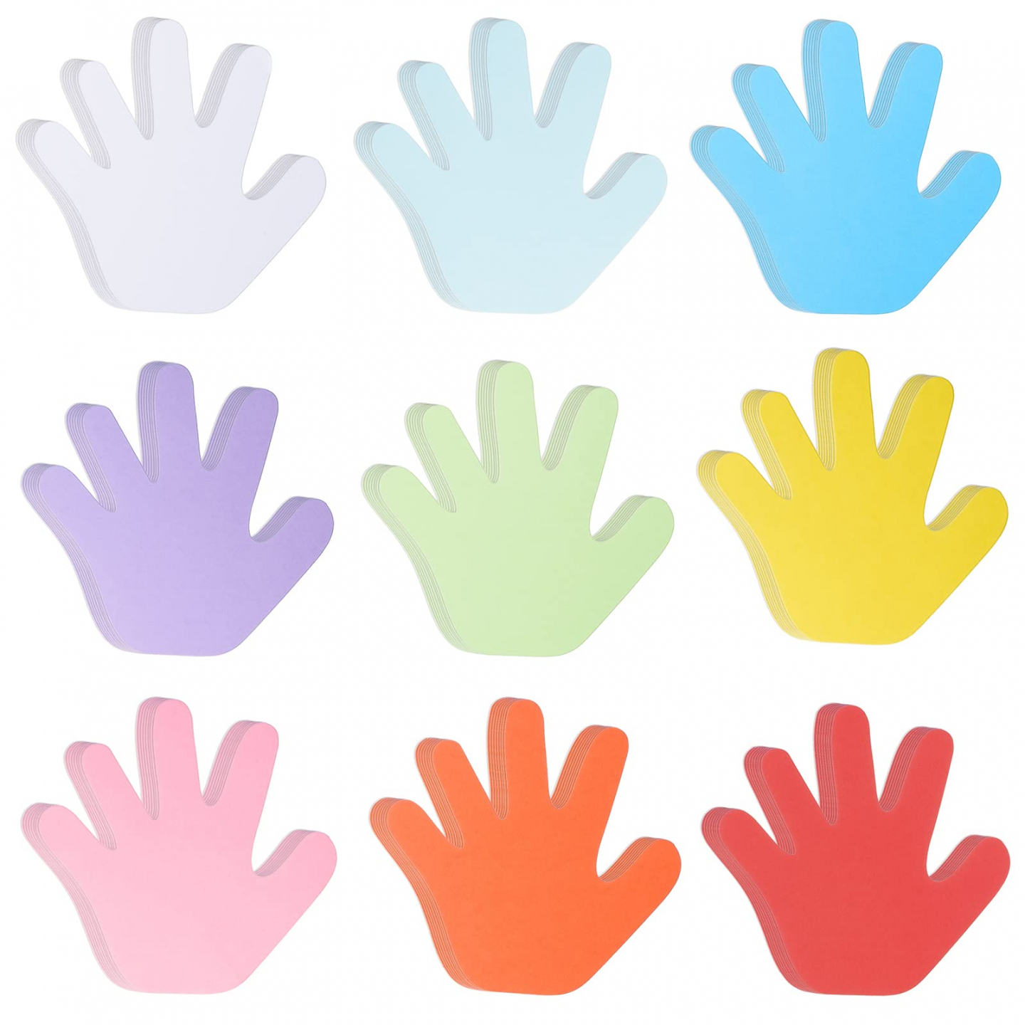 Pieces Hand Cutouts Paper Hand Shape Cut-Outs Assorted Color Handprint  Shape Cutouts Blank Creative Paper Cutouts for Kids DIY Craft Art Project   - FREE Printables - Hand Cut Outs