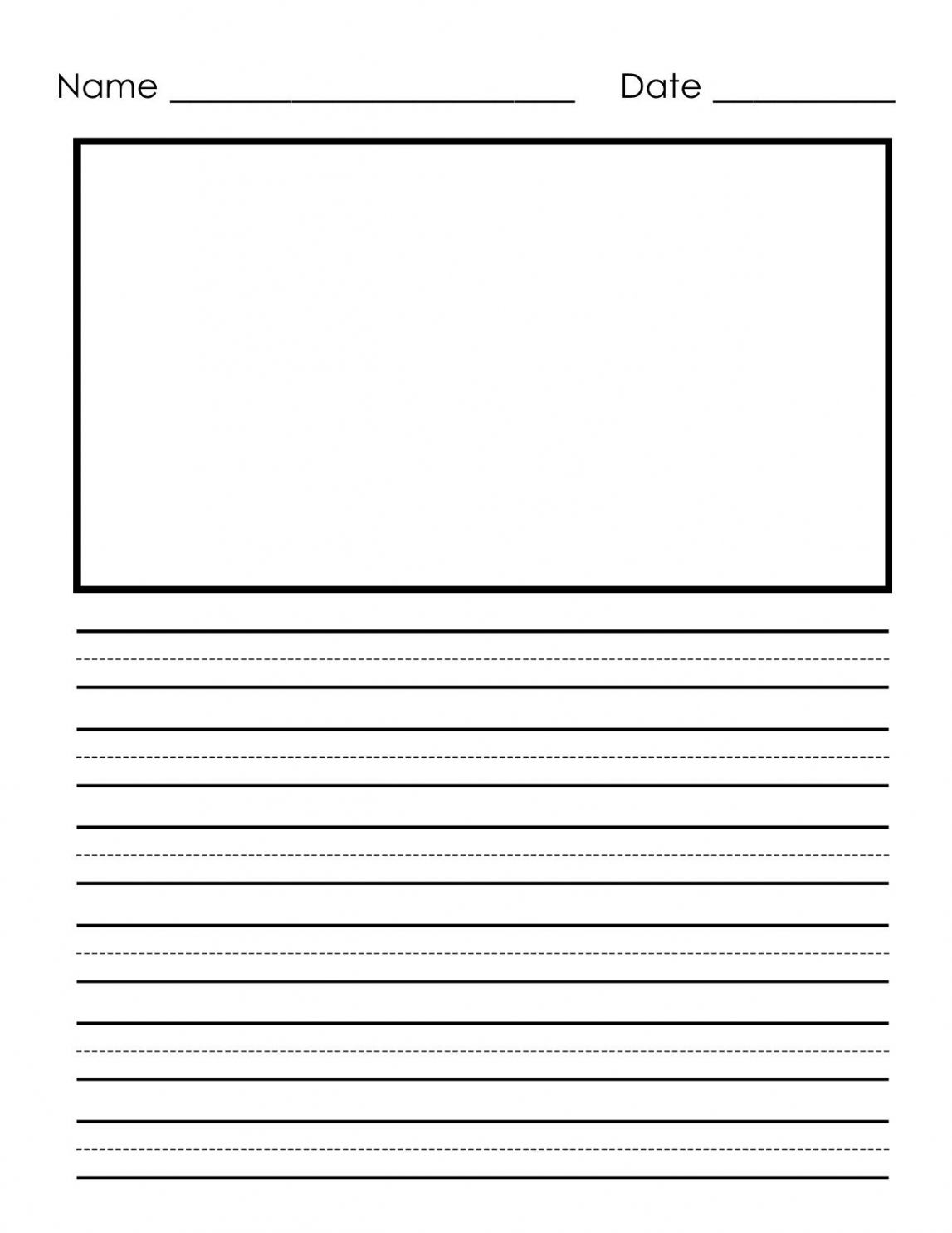 Pin on Home School Resources - FREE Printables - Printable Lined Paper For Kindergarten