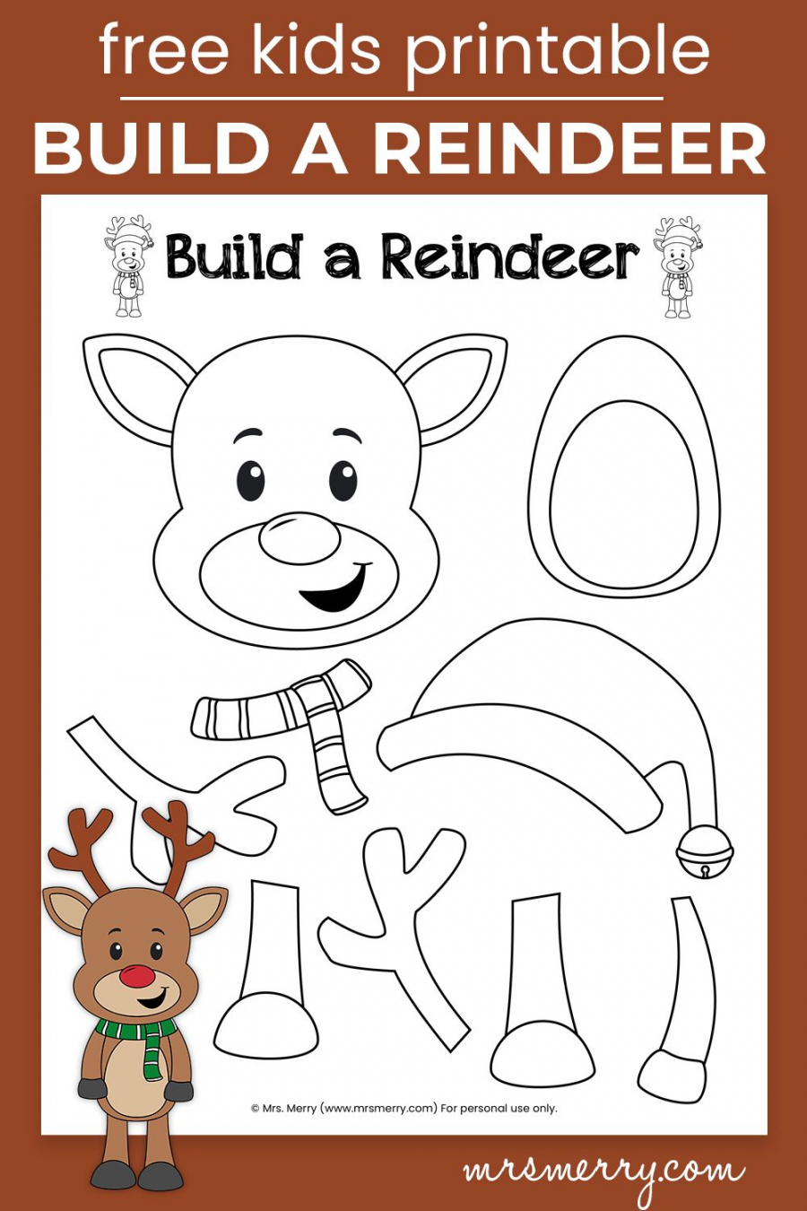 Pinterest - FREE Printables - Build A Reindeer Printable