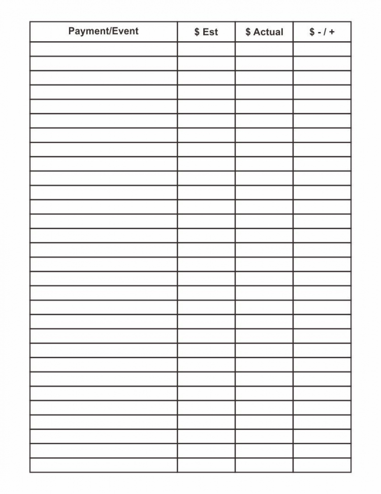 Printable Blank  Column Chart Templates  Table of contents  - FREE Printables - Blank Column Chart
