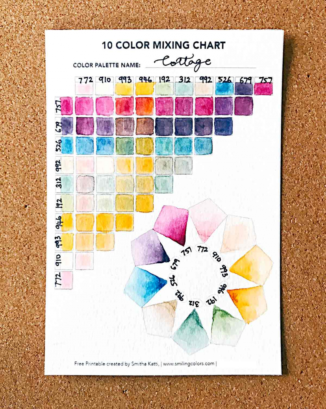 Printable Color Mixing Chart - Smiling Colors - FREE Printables - Free Printable Color Mixing Chart