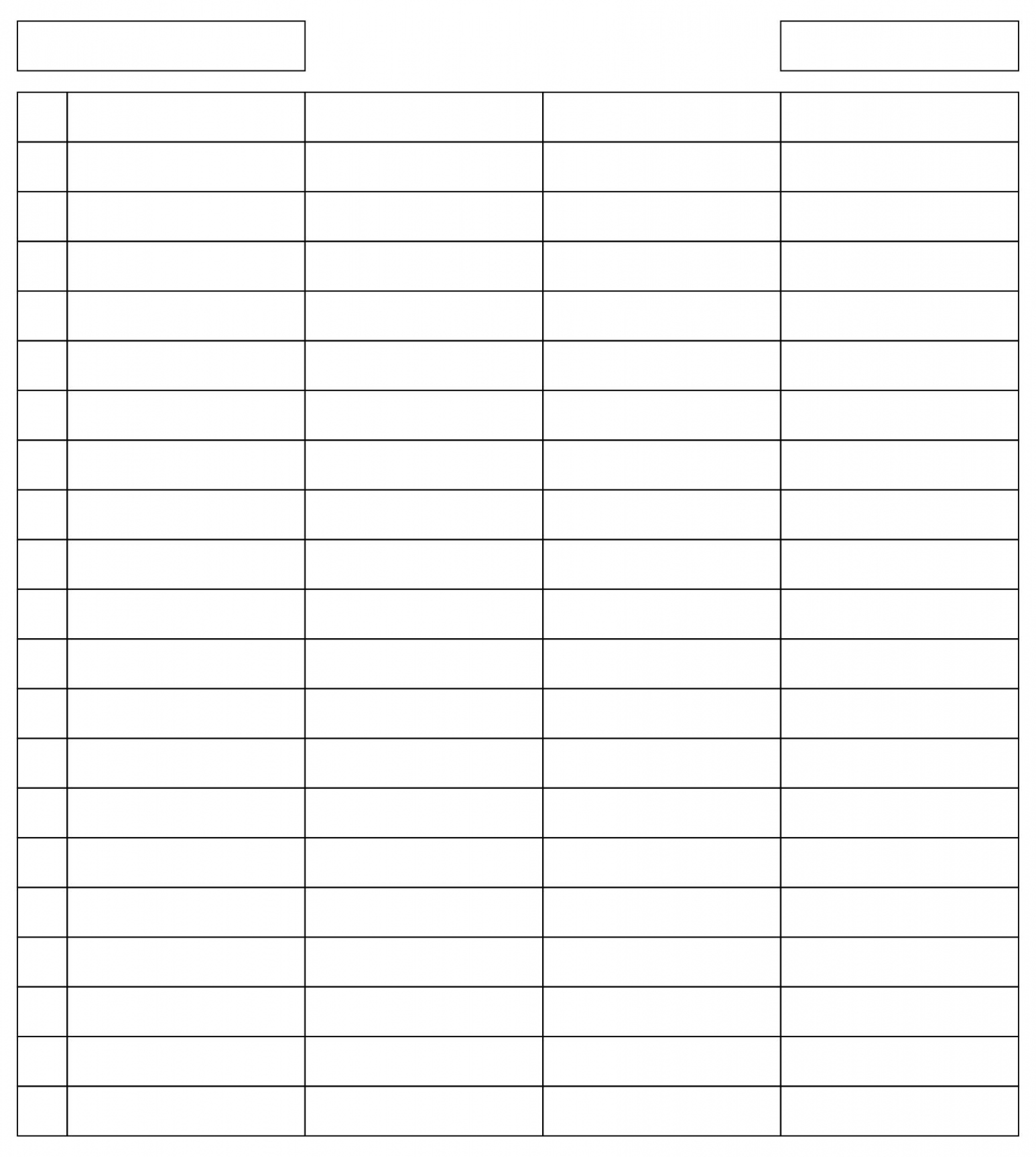 Printable  Column Chart Template  Table of contents template  - FREE Printables - 5 Columns