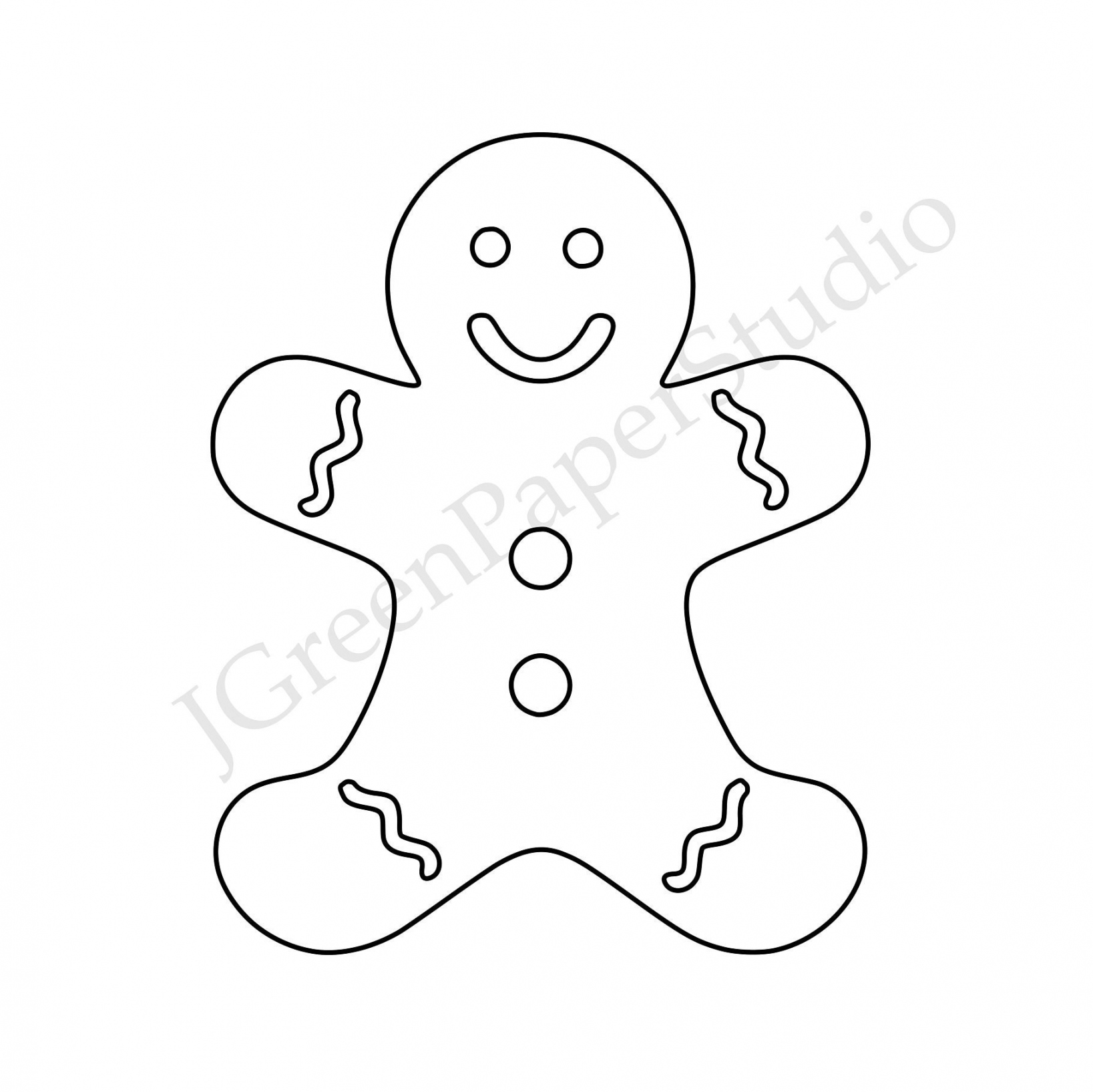 Printable Gingerbread Man Template-PDF Digital Download Cookie Kids Holiday  Coloring Page Kids Craft Stencil -inch Gingerbread Scrapbooking - FREE Printables - Gingerbread Stencils
