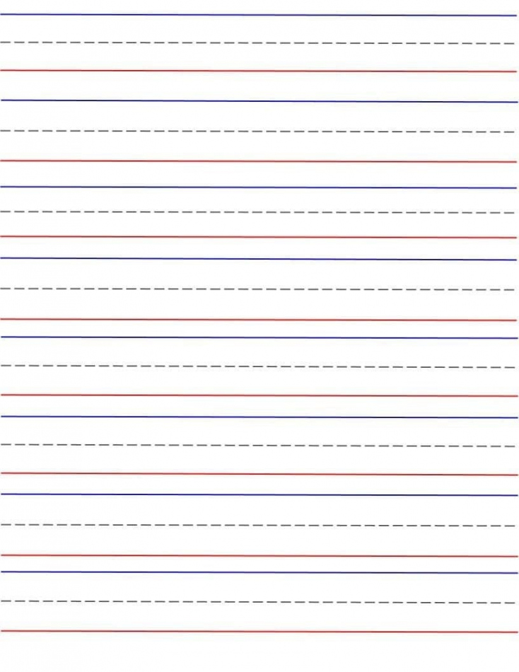 Printable Lined Paper Red Bottom, Blue Top, Writing Practice Worksheet  Pages, Printable Digital Download - FREE Printables - Writing Paper With Lines