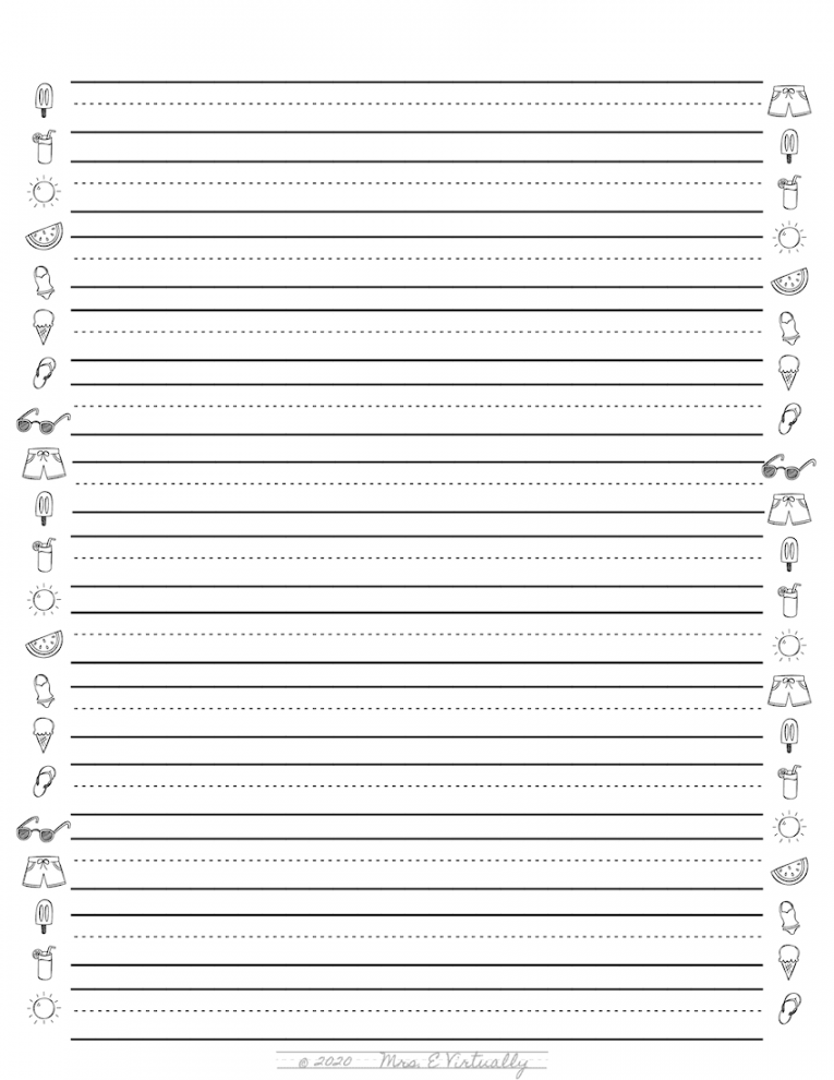 Printable Primary Lined Writing Paper-All Seasons Themes - FREE Printables - Primary Writing Paper Printable