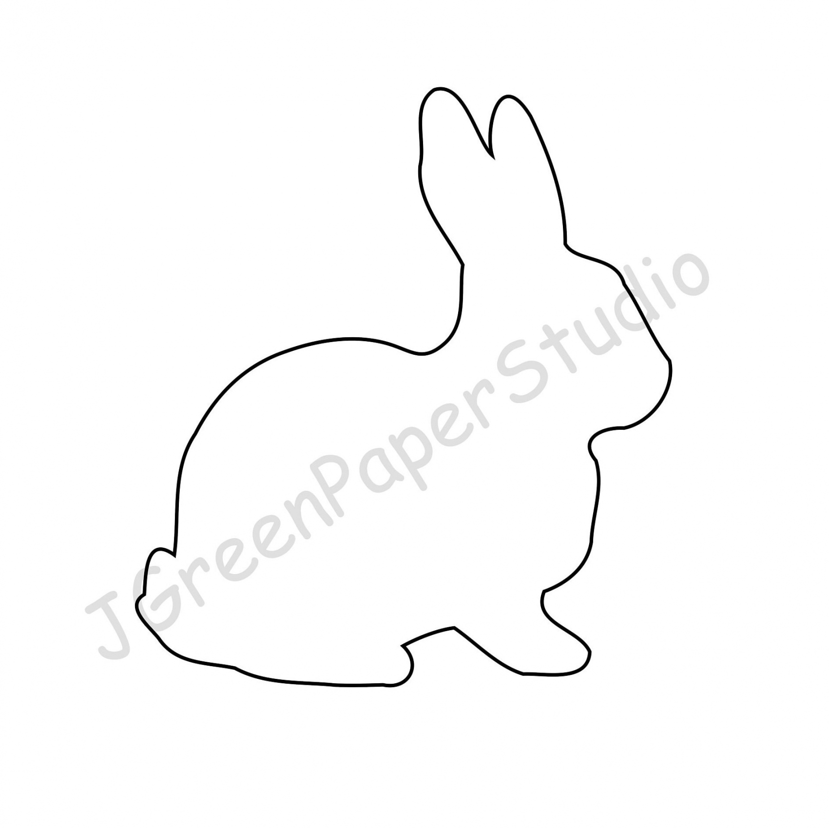 Printable Rabbit Template-PDF Digital Download Bunny Kids Coloring Page  Kids Crafts Stencil  inch Easter Bunny DIY Craft - FREE Printables - Printable Rabbit Template