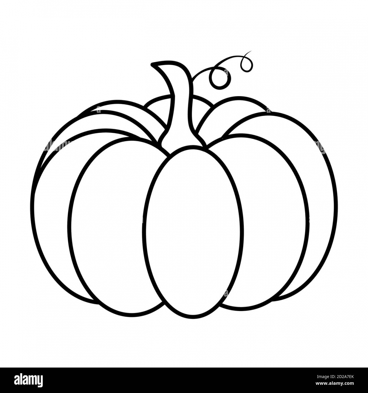 Pumpkin outline. Autumnal cartoon illustration - Outline Of A Pumpkin