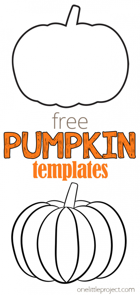 Pumpkin Template  Free Printable Pumpkin Outlines - One Little  - FREE Printables - Pumpkin Pattern Printables