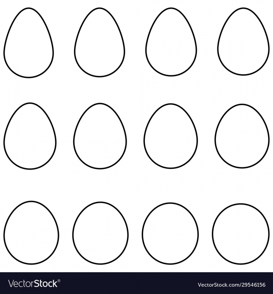 Set egg shape egg template Royalty Free Vector Image - FREE Printables - Egg Shape Template