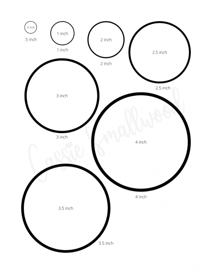 Sizes Of Printable Circle Templates - Cassie Smallwood - FREE Printables - Different Circle Sizes