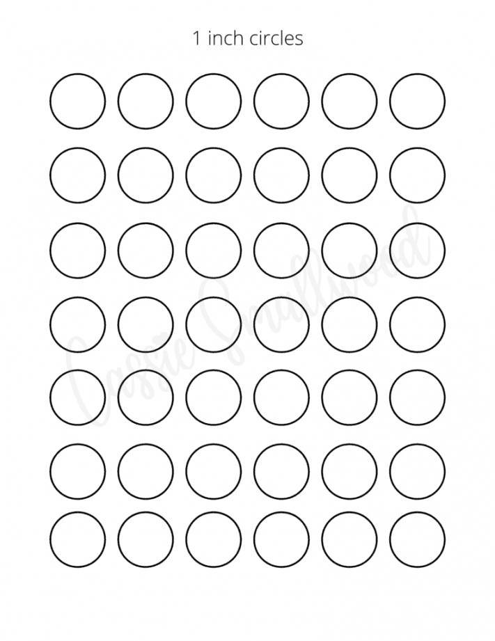Sizes Of Printable Circle Templates - Cassie Smallwood - FREE Printables - 1 Inch Circles
