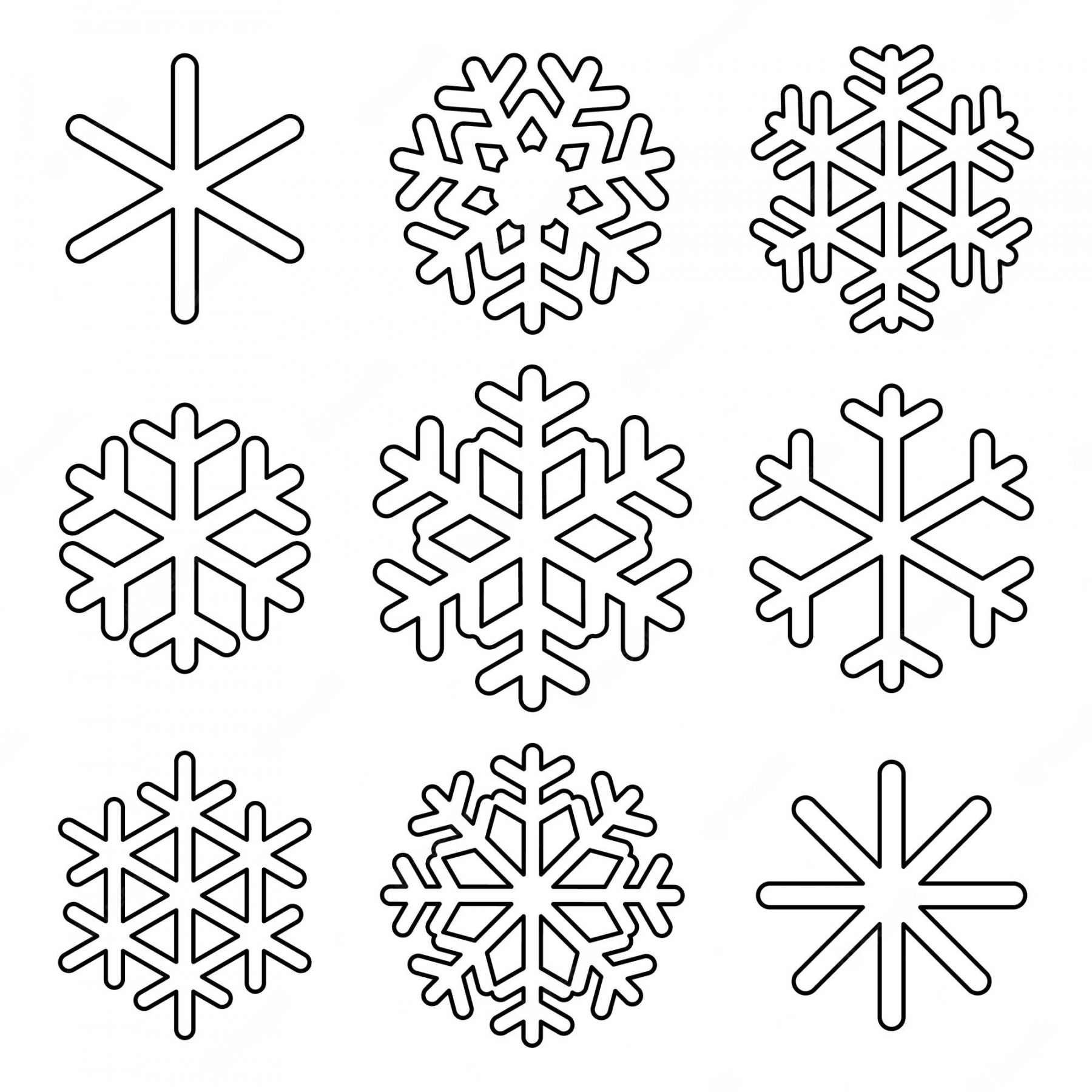 Snowflake Outline Images - Free Download on Freepik - FREE Printables - Snowflake Outline