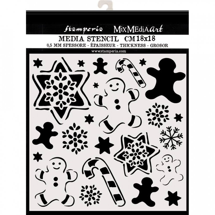 Stamperia Media Stencil Gingerbread (KSTDQ) - FREE Printables - Gingerbread Stencils