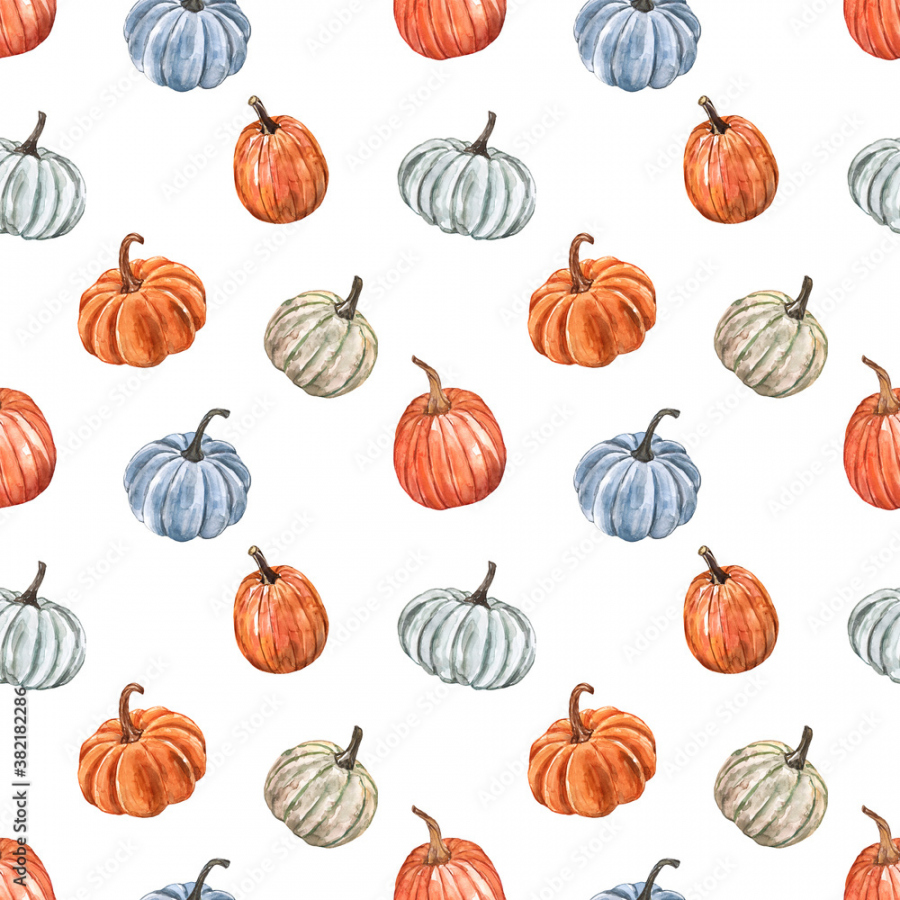 Stockillustratie Fall pumpkin seamless pattern - Pumpkin Print