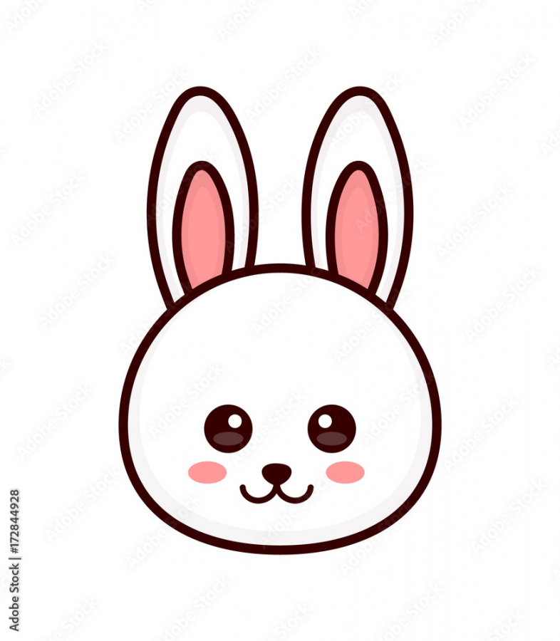 Stockvector Cute bunny. rabbit face - Bunny Head Outline