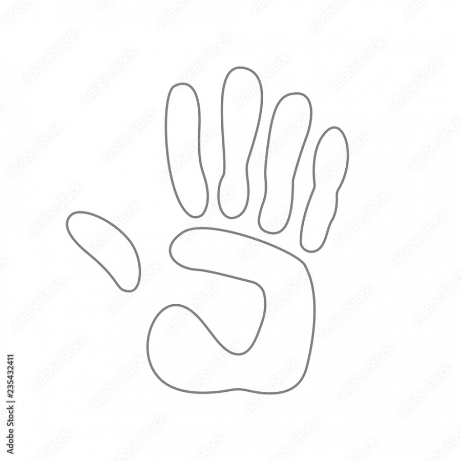 Stockvector Handprint. Outline. Vector illustration - Handprint Outline