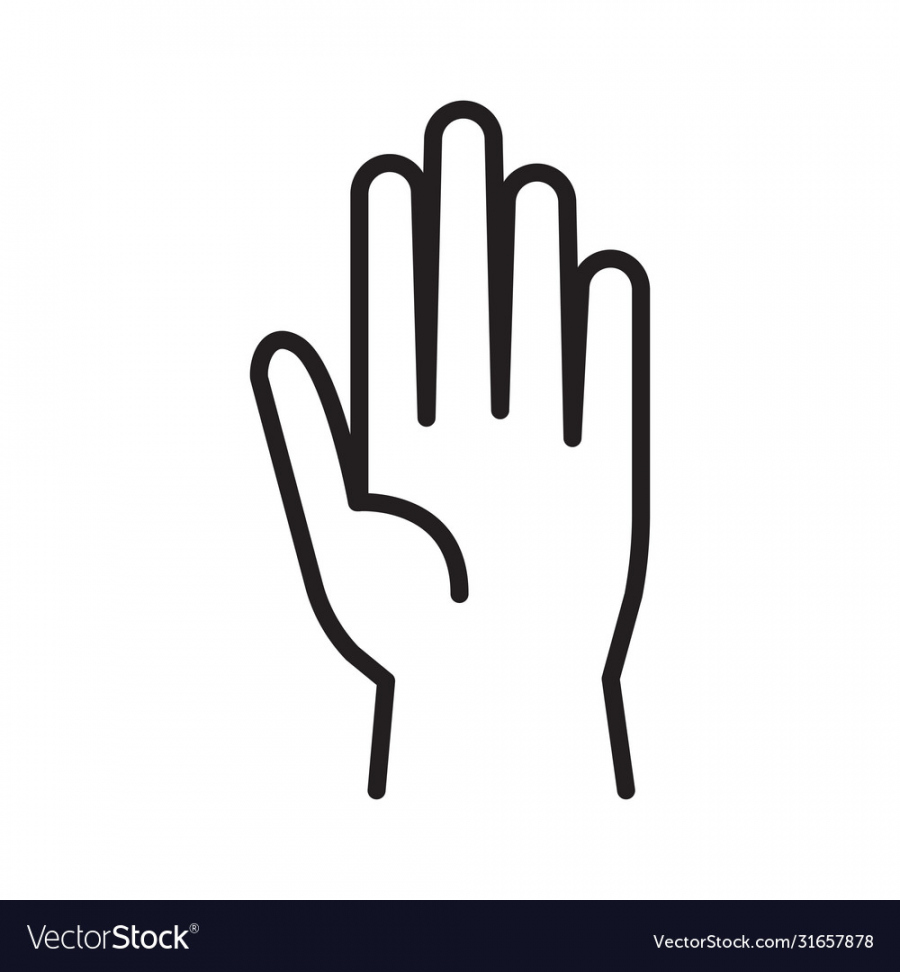 Stop hand icon in outline style Royalty Free Vector Image - FREE Printables - Outline Of Hand