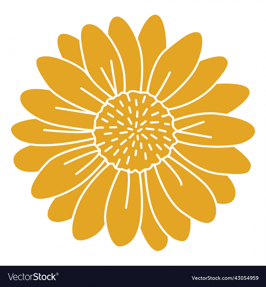 Sunflower cut out Royalty Free Vector Image - VectorStock - FREE Printables - Sunflower Cut Out