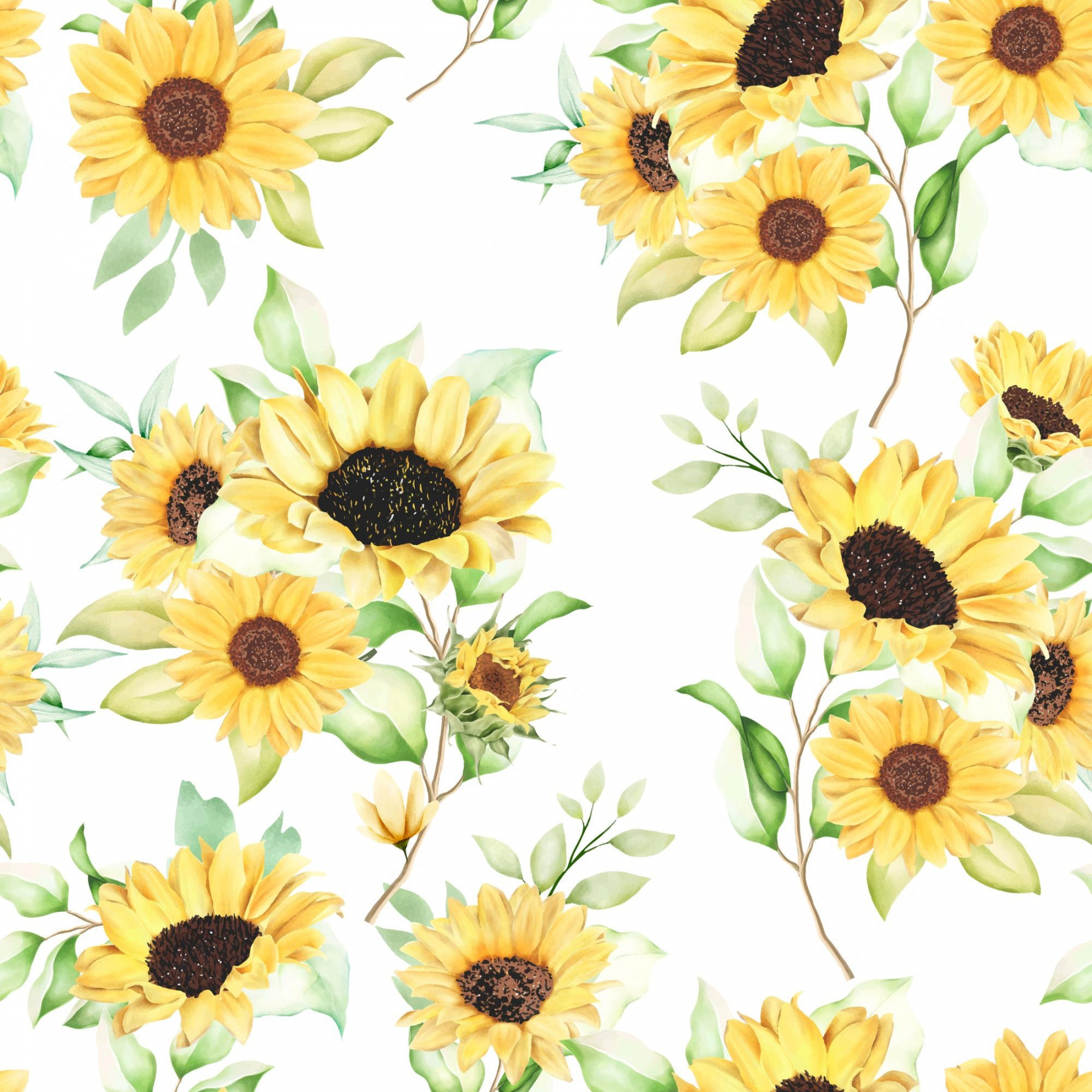 Sunflower Seamless Pattern Images - Free Download on Freepik - FREE Printables - Sunflower Pattern Free