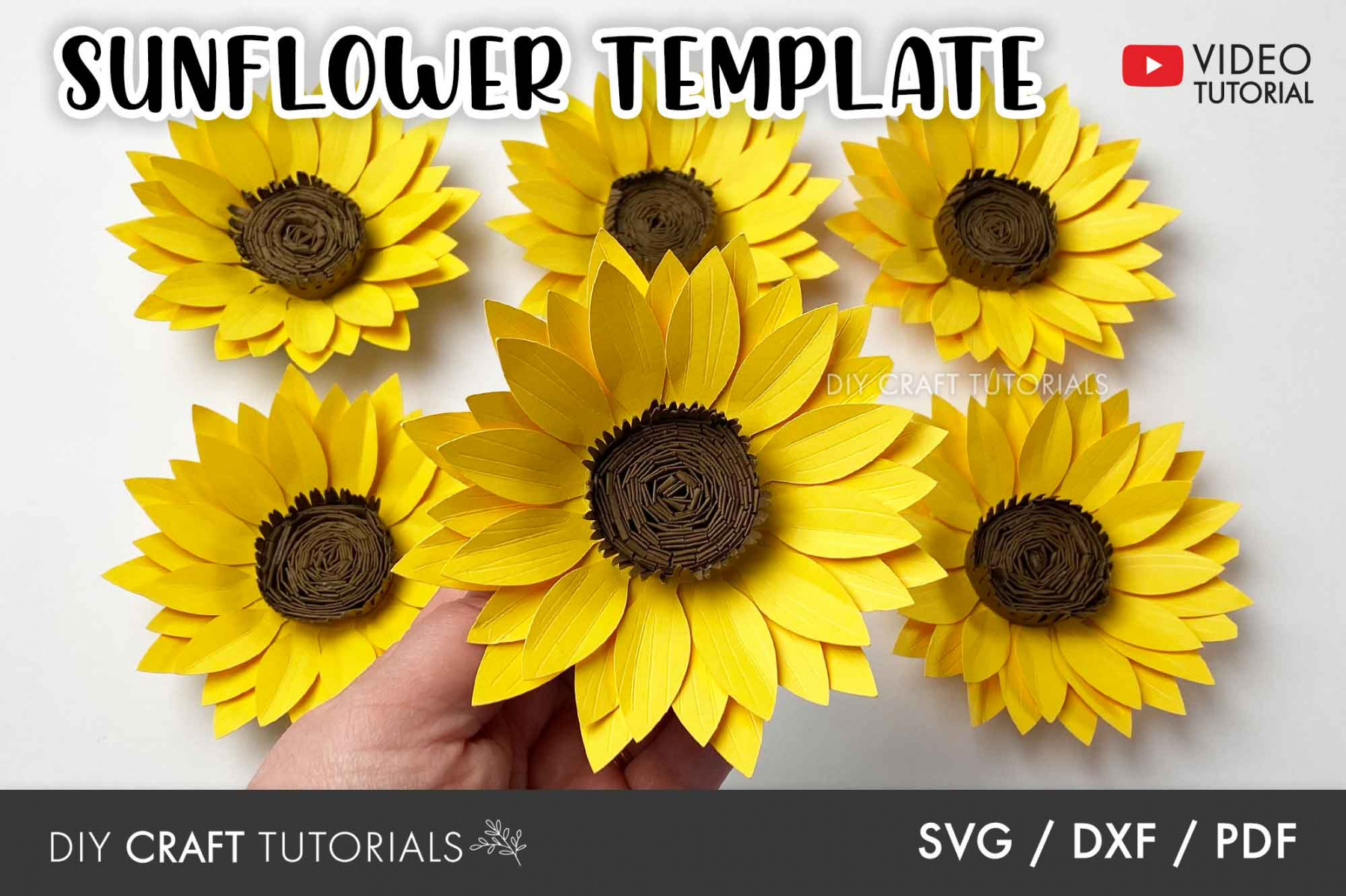 Sunflower SVG template - FREE Printables - Paper Sunflower Template