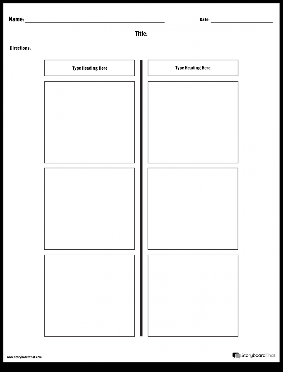 T-Chart -  Columns Storyboard by worksheet-templates - FREE Printables - 2 Columns