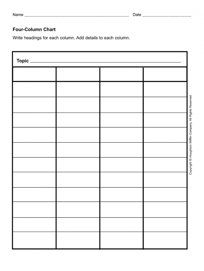 Table Chart Template - Fill Online, Printable, Fillable, Blank  - FREE Printables - Free Printable Blank Column Chart