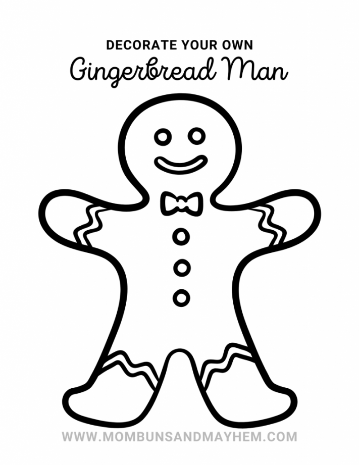 The Gingerbread Man Craft Printable - Mom Buns & Mayhem - FREE Printables - Printable Gingerbread Man Craft