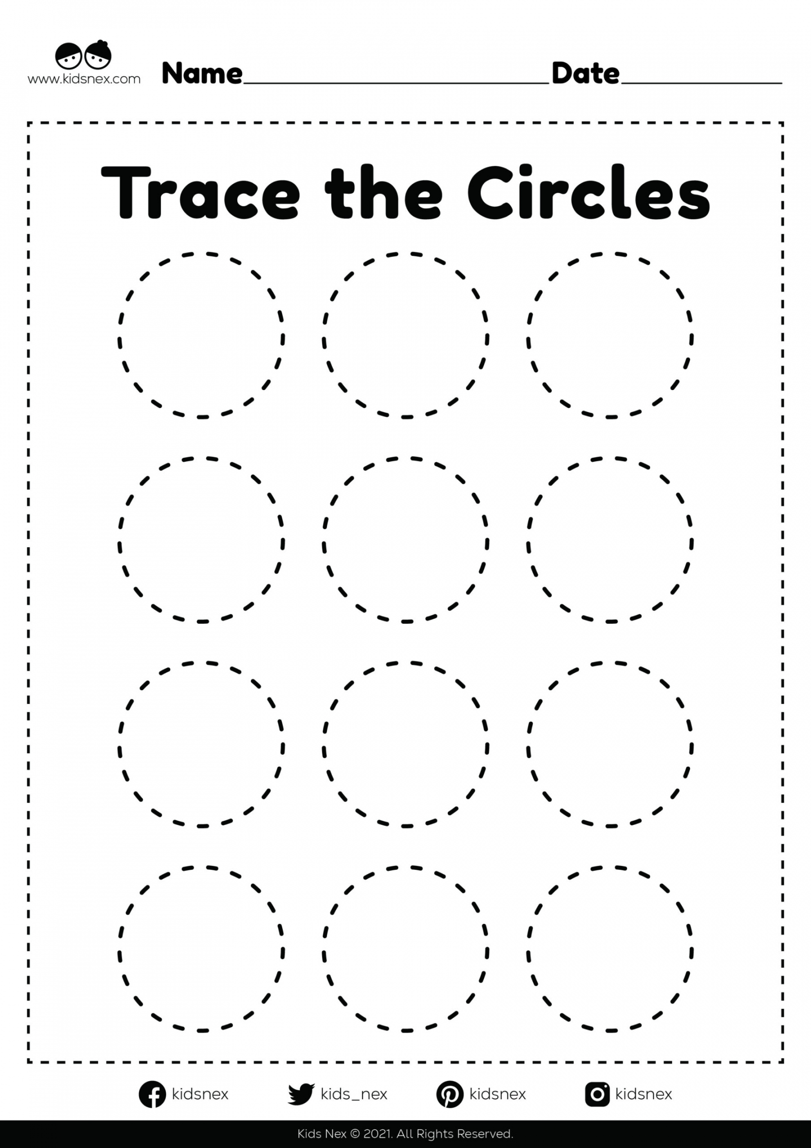 Tracing Circles for Kids - Free PDF Printable - FREE Printables - Circles Pdf