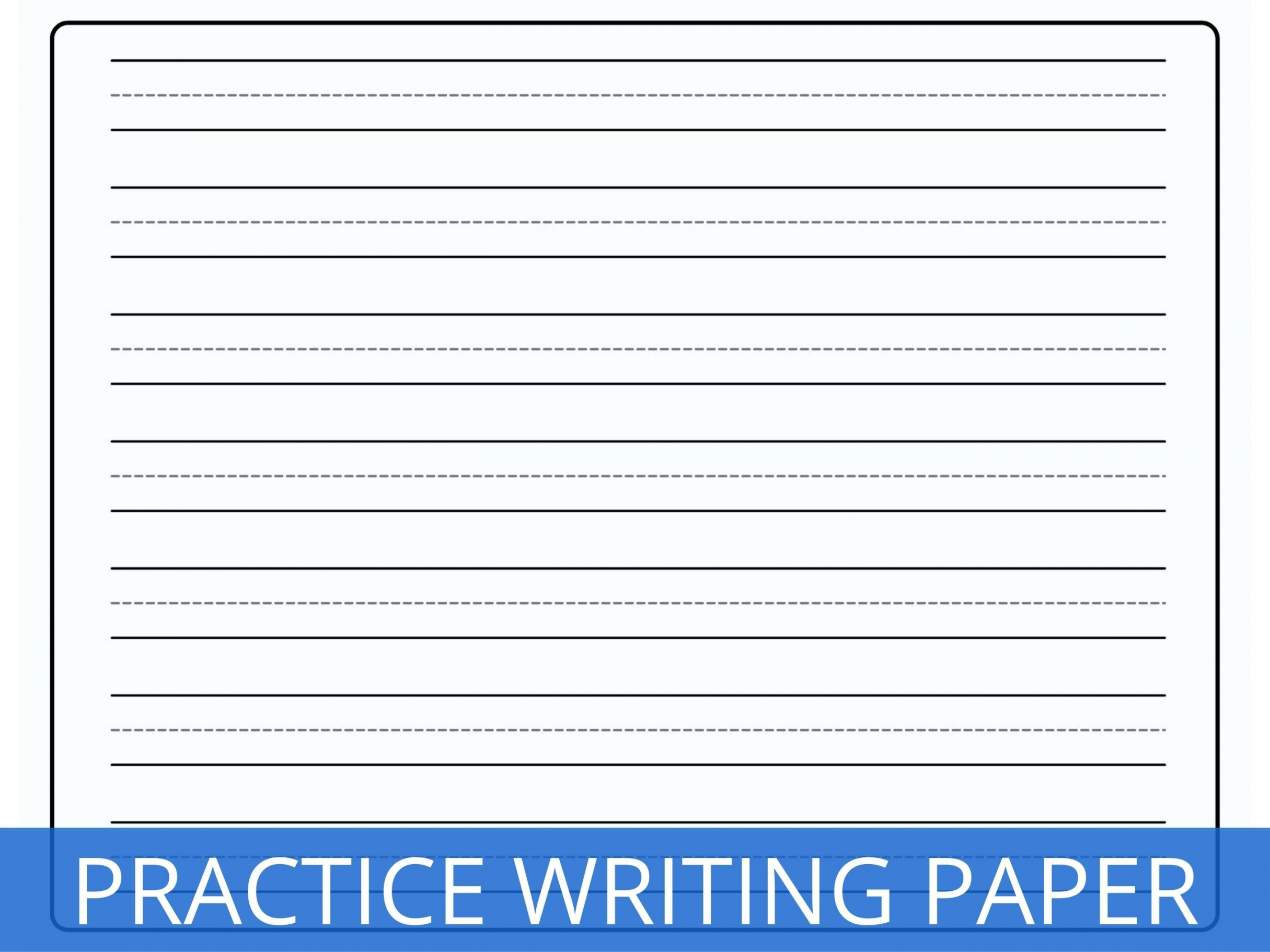 Writing Practice Paper Kindergarten Writing Paper Learning - Etsy  - FREE Printables - Printable Lined Paper For Kindergarten