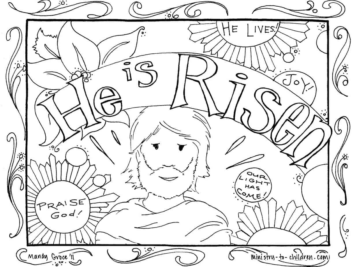 15 Easter Coloring Pages [Religious] Free Printables For Kids intended for Free Easter Religious Printable