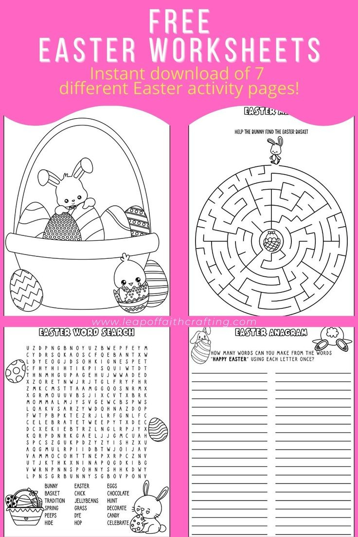 Free Easter Worksheets Pdf: Coloring Pages, Word Search &amp;amp; More! for Free Printable Easter Worksheets