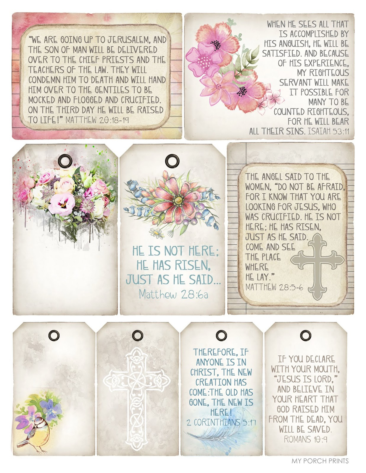 My Porch Prints: Freebie Friday: Free Printable Easter Bible Verse intended for Free Printable Religious Easter Tags