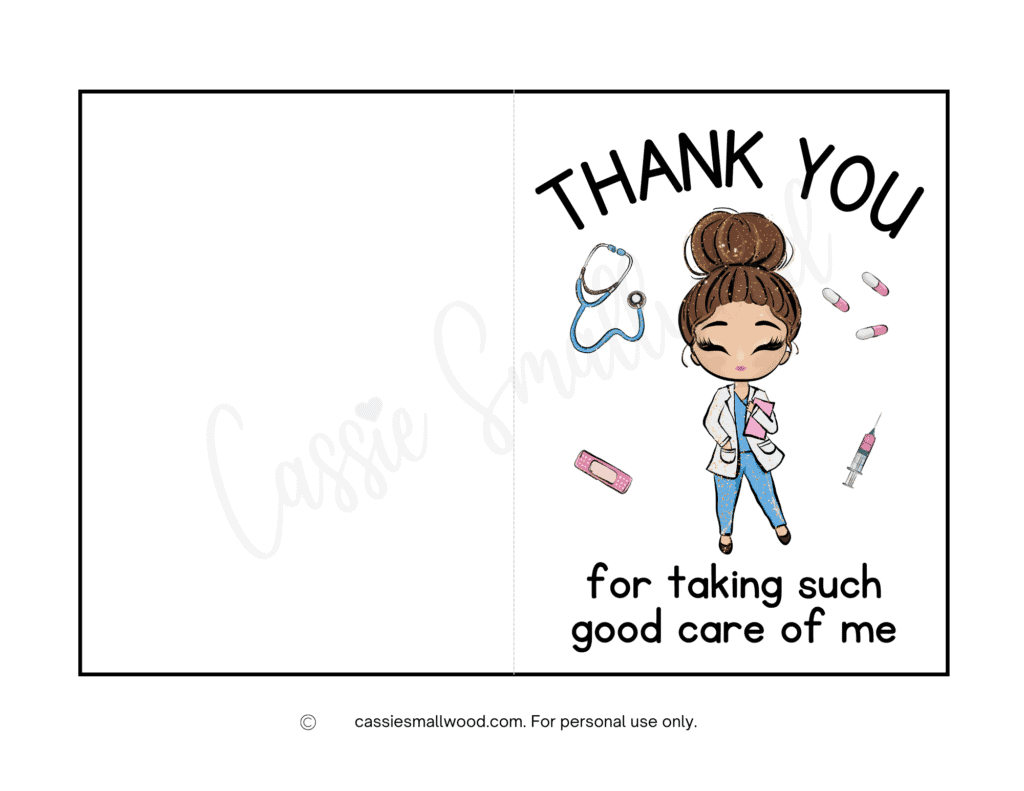 10 Cute Nurse Thank You Cards (Free Printable) - Cassie Smallwood regarding Free Printable Happy Nurses Day Cards