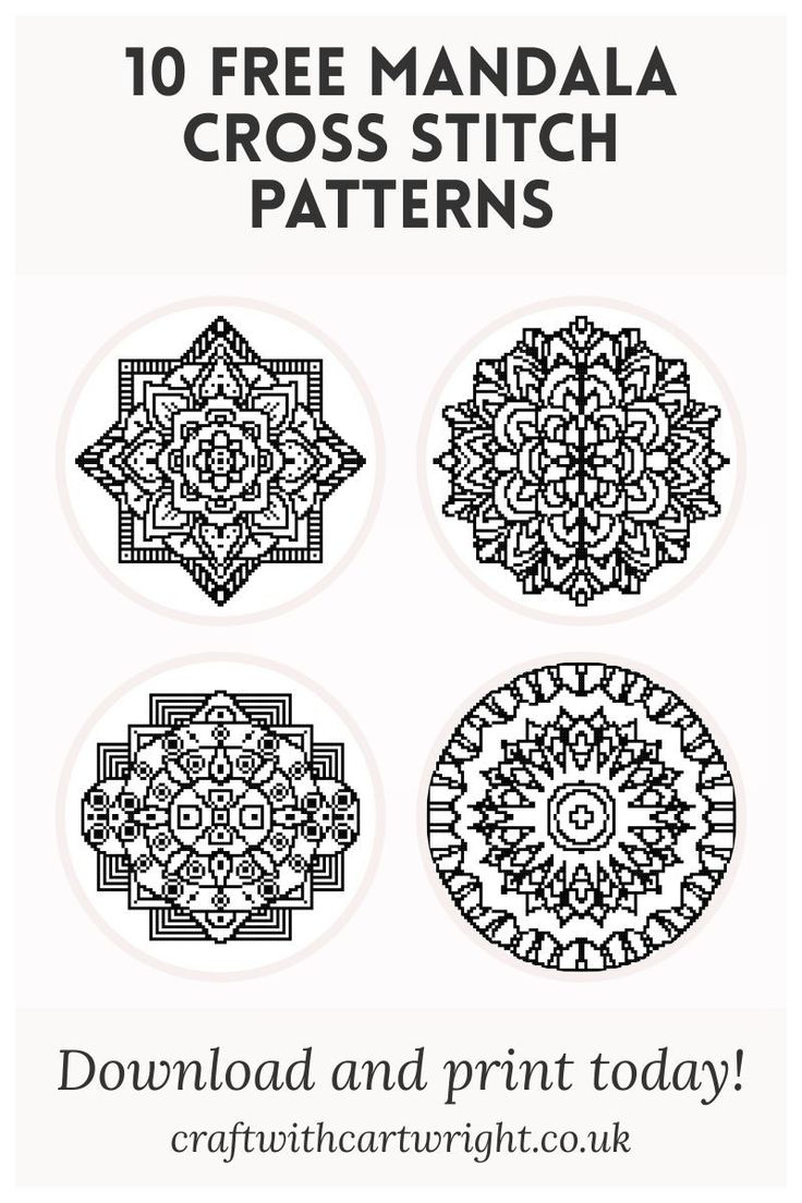 10 Free Mandala Cross Stitch Patterns - Craft With Cartwright for Free Printable Needlepoint Patterns