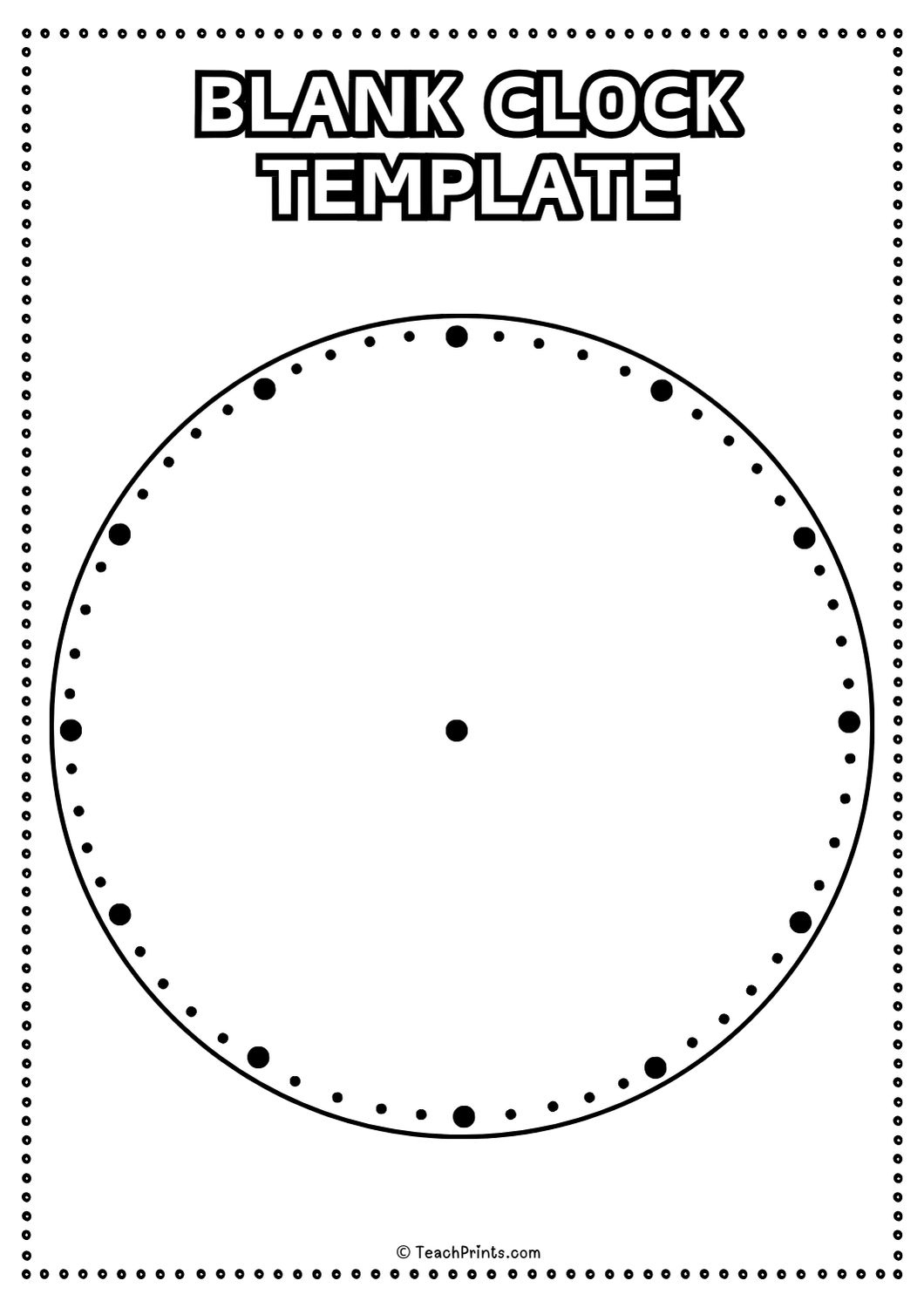 10 Free Printable Clock Face Worksheets - Teach Prints in Free Printable Clock Pattern
