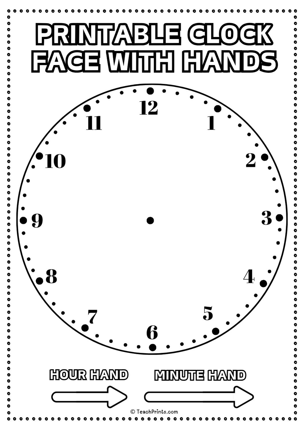 10 Free Printable Clock Face Worksheets - Teach Prints within Free Printable Clock Pattern
