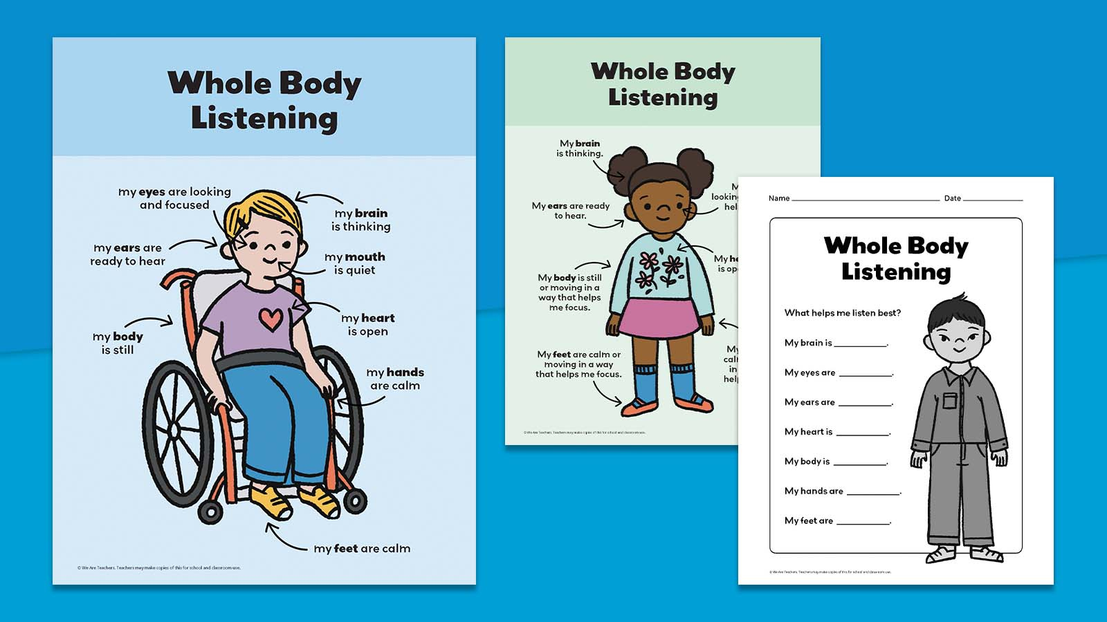 10 Unique Ways To Teach Whole Body Listening (Plus Free Poster) throughout Whole Body Listening Free Printables