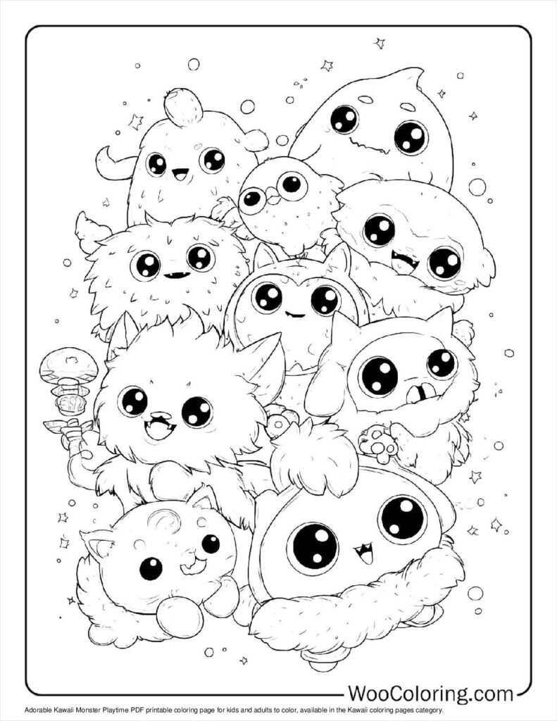100+ Kawaii Coloring Pages (Free Pdf To Print) | Woo Coloring inside Free Kawaii Printables