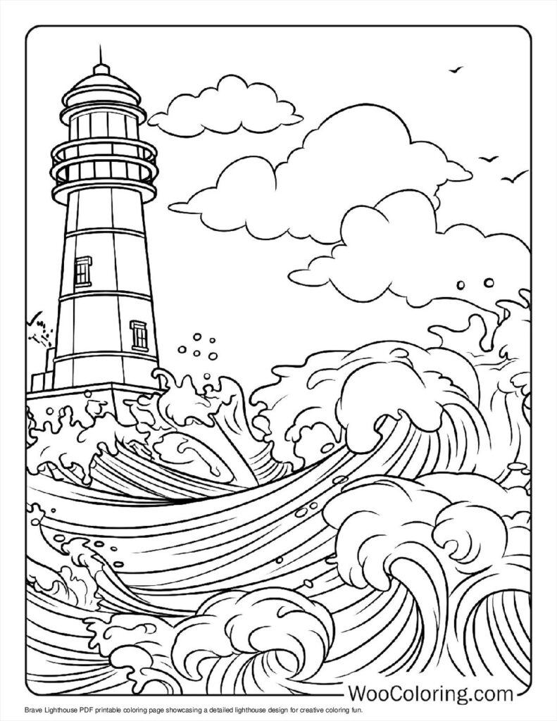 100+ Lighthouse Coloring Pages (Free Pdf To Print) | Woo Coloring with Free Printable Lighthouse Patterns