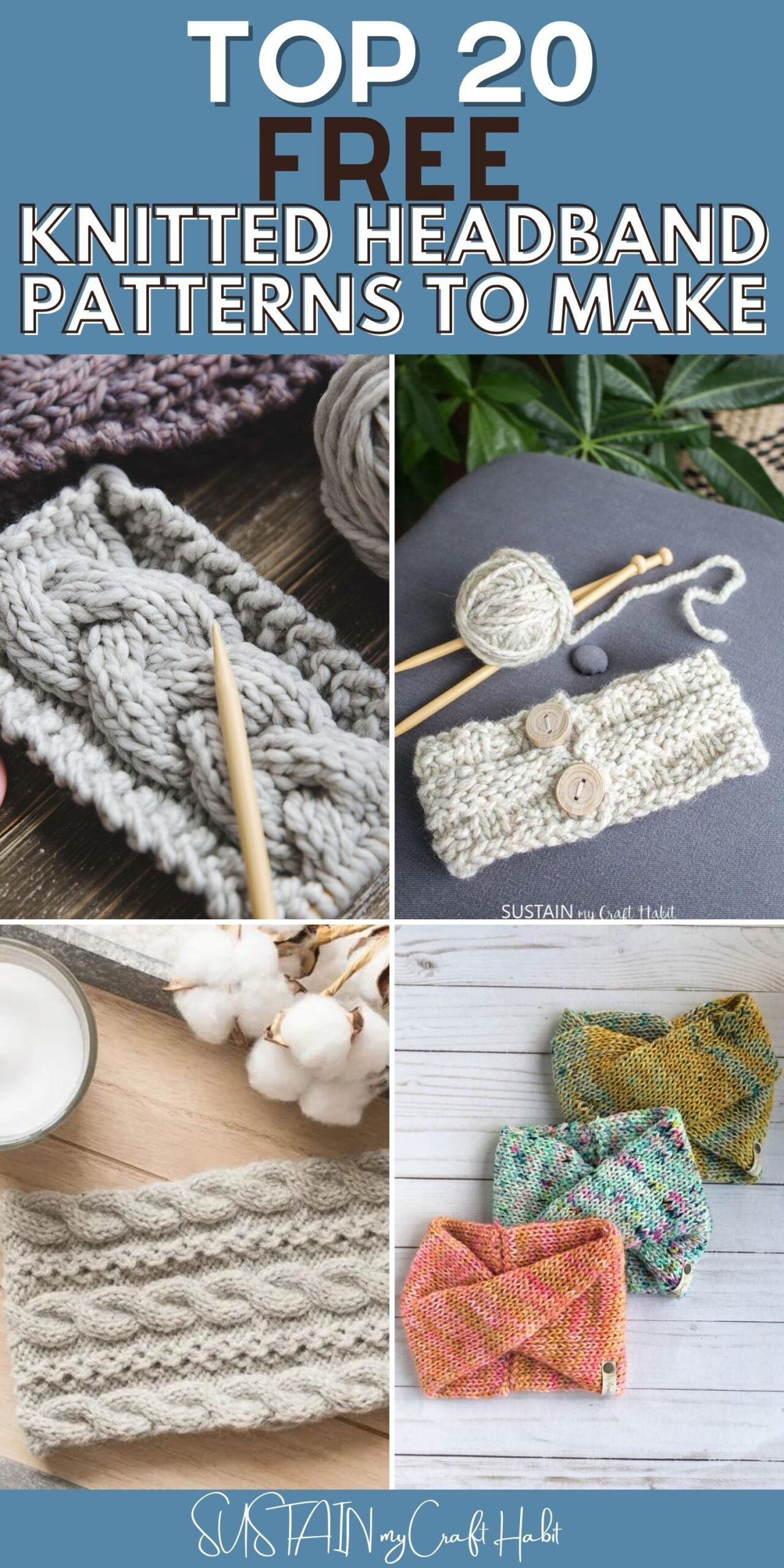 12 Free Knitted Headband Patterns For Adults – Sustain My Craft Habit in Free Printable Headband Patterns