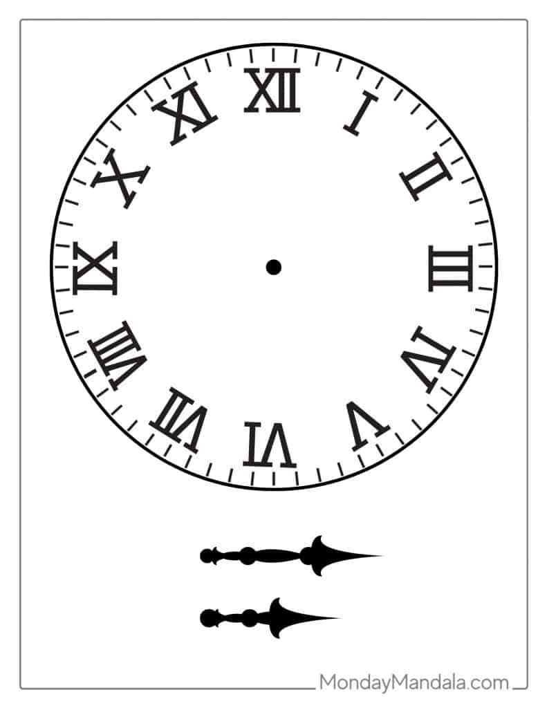 14 Printable Clock Faces (Free Pdfs To Download &amp;amp; Print) for Free Printable Clock Pattern