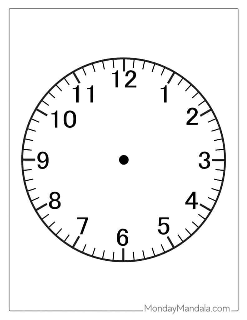 14 Printable Clock Faces (Free Pdfs To Download &amp;amp; Print) inside Free Printable Analog Clock